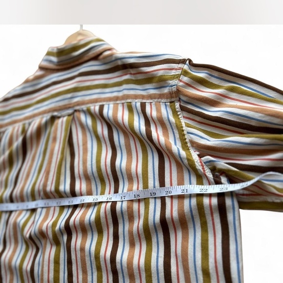 VTG |Lucky Brand| Dungarees Stripped Multicolored Long-sleeve Button Up Large - Picture 7 of 8